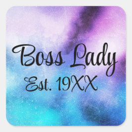 Bossy Lady Est. Vierkante Sticker