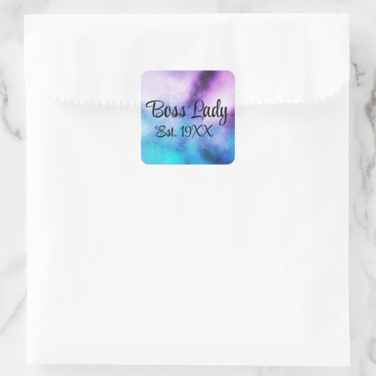 Bossy Lady Est. Vierkante Sticker (Tas)