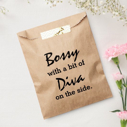 Bossy met een beetje diva bedankzakje (Gezegeld)