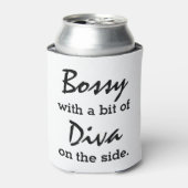 Bossy met een beetje diva Modern Trendy Blikjeskoeler (Blikje Voorkant)