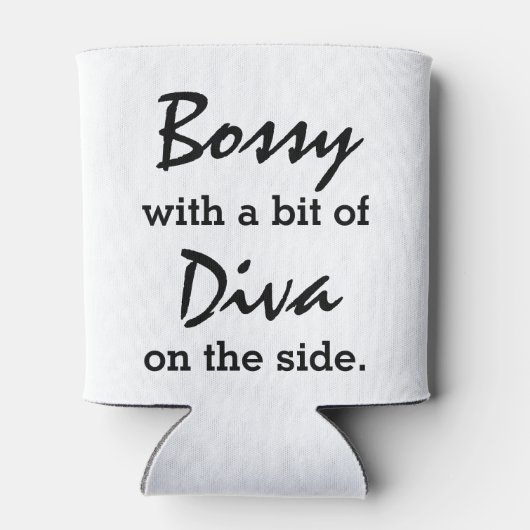 Bossy met een beetje diva Modern Trendy Blikjeskoeler (Achterkant)