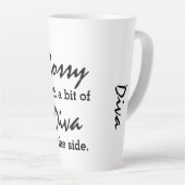 Bossy met een beetje diva Modern Trendy Latte Mok (Rechterhoek)