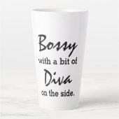 Bossy met een beetje diva Modern Trendy Latte Mok (Voorkant)
