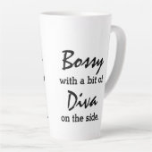 Bossy met een beetje diva Modern Trendy Latte Mok (Rechterhoek)