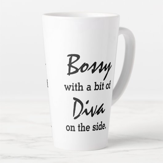 Bossy met een beetje diva Modern Trendy Latte Mok (Rechterhoek)