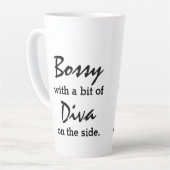 Bossy met een beetje diva Modern Trendy Latte Mok (Linkerhoek)