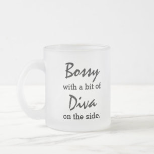 Bossy met een beetje diva Modern Trendy Matglas Koffiemok