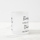 Bossy met een beetje diva Modern Trendy Matglas Koffiemok (Center)