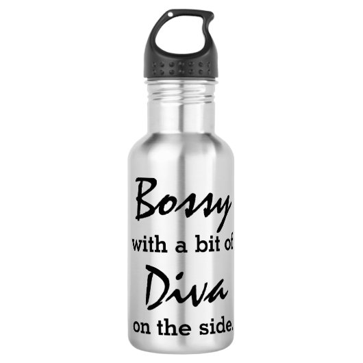 Bossy met een beetje diva waterfles  (Voorkant)