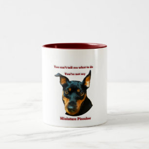 Bossy Miniature Pinscher Tweekleurige Koffiemok