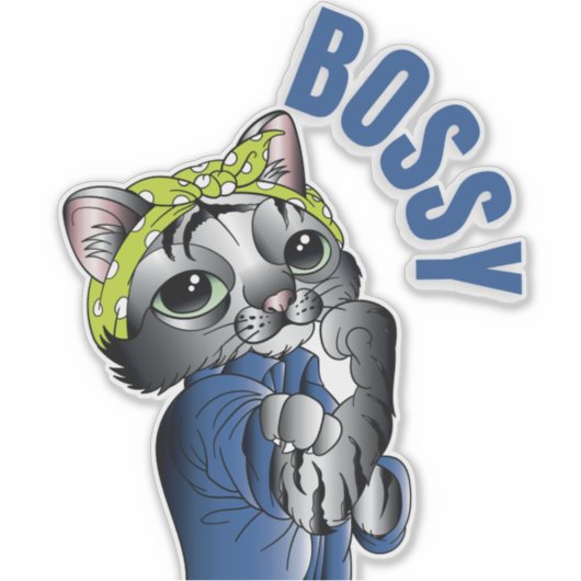 Bossy. Ontdek de vele vormen van de kat Sticker (Voorkant)