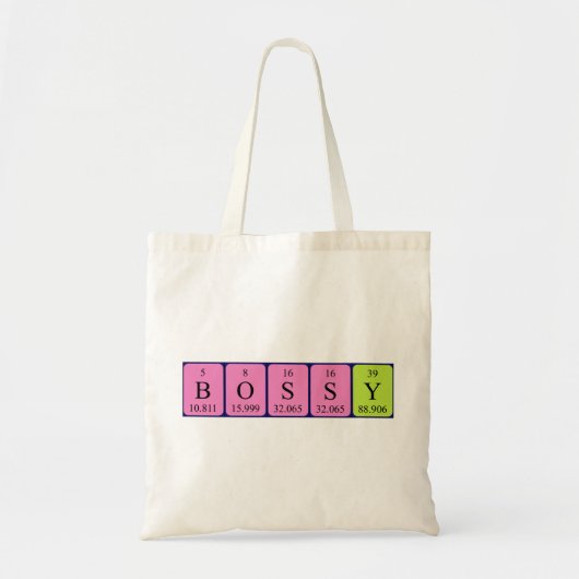 Bossy Periodieke Naam canvas tas (Voorkant)