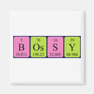 Bossy periodieke tabelnaam magneet