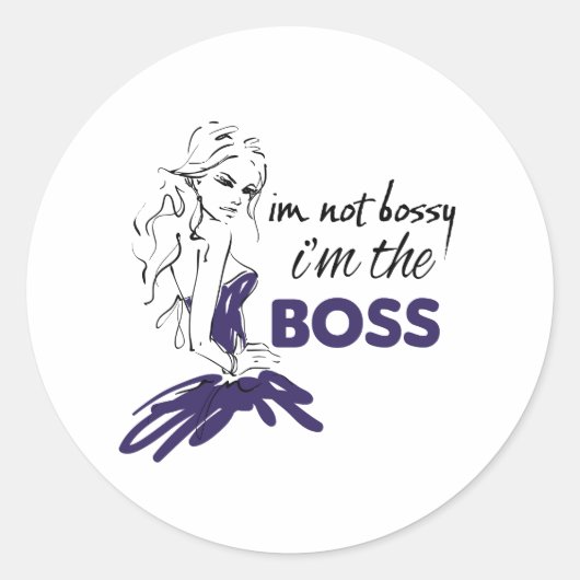 Bossy Ronde Sticker (Voorkant)