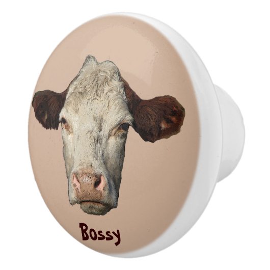 Bossy the Cow Ceramic Knob Keramische Knop (Rechts)