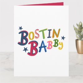 BOSTIN BABBY Black Country Words New Baby Kaart