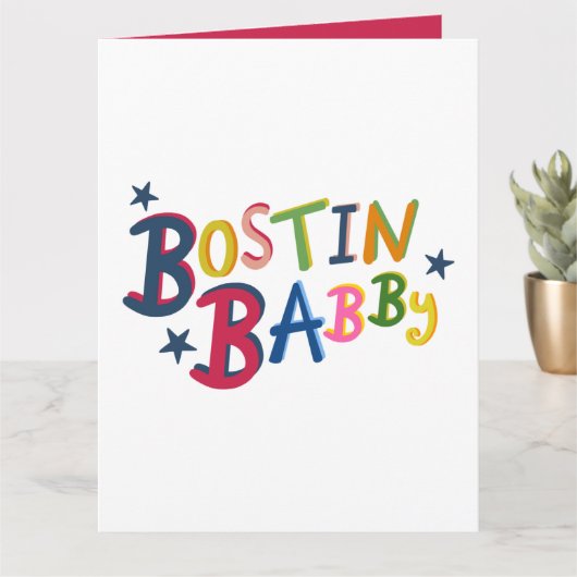 BOSTIN BABBY Black Country Words New Baby Kaart (Kleine Plant)