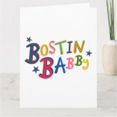 BOSTIN BABBY Black Country Words New Baby Kaart (Voorkant)