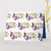 BOSTIN BABBY Black Country Words New Baby Kaart (Gele Bloem)