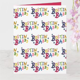 BOSTIN BABBY Black Country Words New Baby Kaart