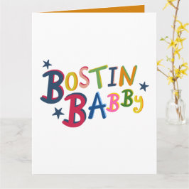BOSTIN BABBY Black Country Words New Baby Kaart