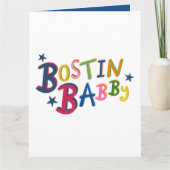 BOSTIN BABBY Black Country Words New Baby Kaart (Voorkant)