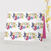 BOSTIN BABBY Black Country Words New Baby Kaart (Gele Bloem)