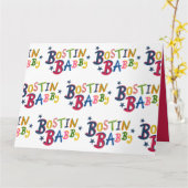 BOSTIN BABBY Black Country Words New Baby Kaart (Gele Bloem)