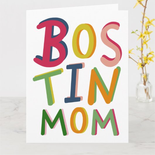 Bostin mam Black Country Birthday of Moederdag Kaart (Gele Bloem)