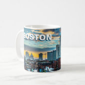 Bosto koffiemok Massachusetts stadslijn cadeau (Voorkant links)