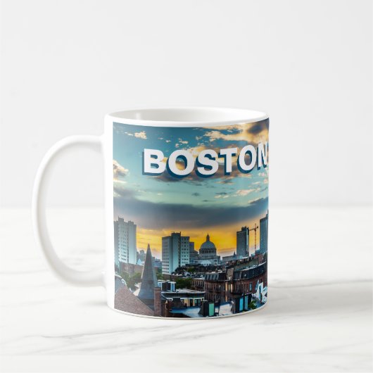 Bosto koffiemok Massachusetts stadslijn cadeau (Links)