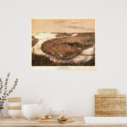 Boston 1877 Reproduction Lithograaf Poster (Keuken)