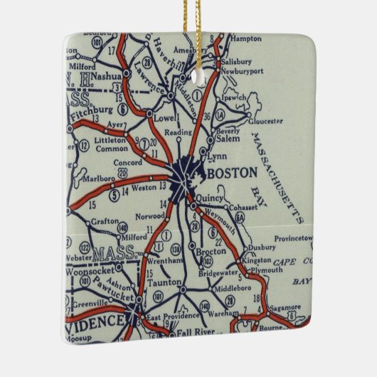 Boston 1924  kaart keramisch ornament (Rechts)