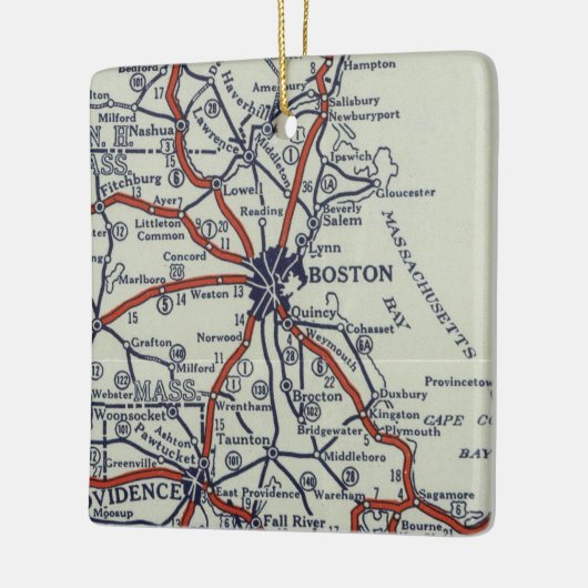 Boston 1924  kaart keramisch ornament (Links)