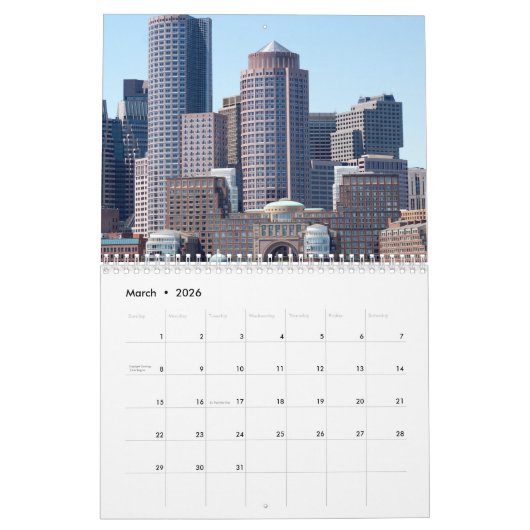 Boston 2025 kalender (Mar 2026)
