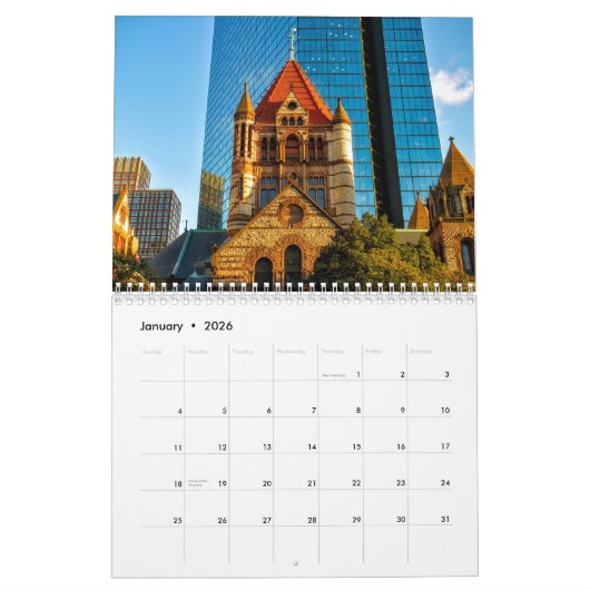 Boston 2025 kalender (Jan 2026)