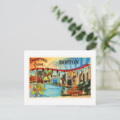 Boston #2 Massachusetts MA Vintage Travel Souvenir Briefkaart (Staand voorkant)