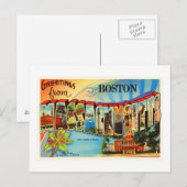 Boston #2 Massachusetts MA Vintage Travel Souvenir Briefkaart (Voorkant / Achterkant)
