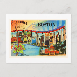 Boston #2 Massachusetts MA Vintage Travel Souvenir Briefkaart