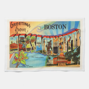 Boston #2 Massachusetts MA Vintage Travel Souvenir Theedoek