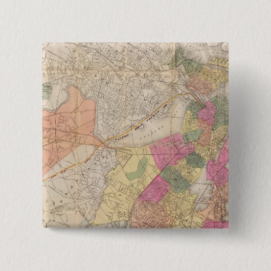 Boston 2 vierkante button 5,1 cm (Voorkant)