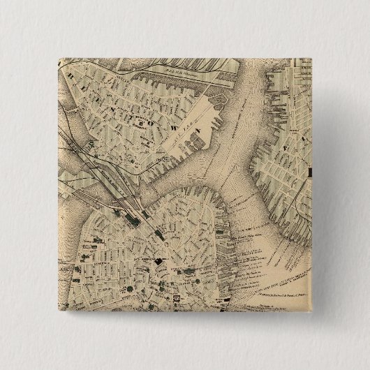 Boston 3 vierkante button 5,1 cm (Voorkant)