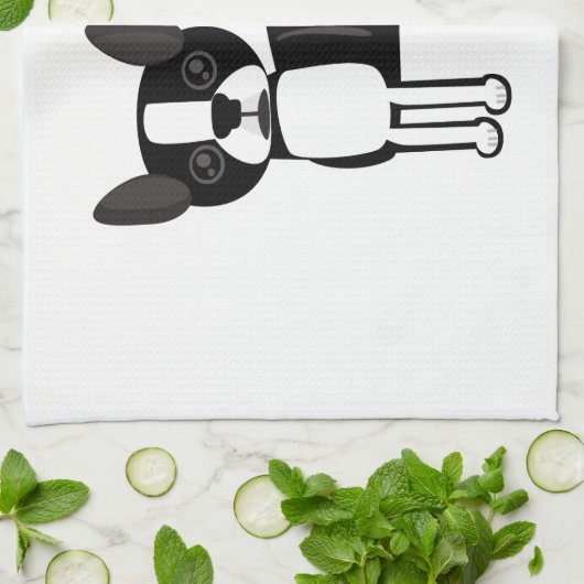 Boston Accent Terrier thuis Theedoek (Gevouwen)