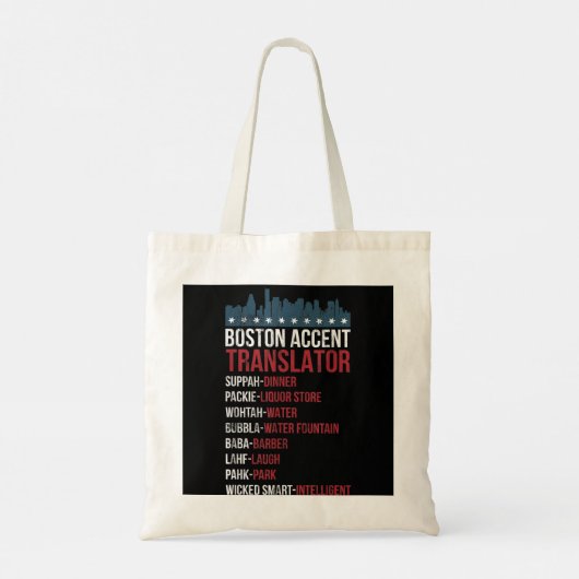 Boston Accent Translator voor het schaamteloze Bos Tote Bag (Achterkant)