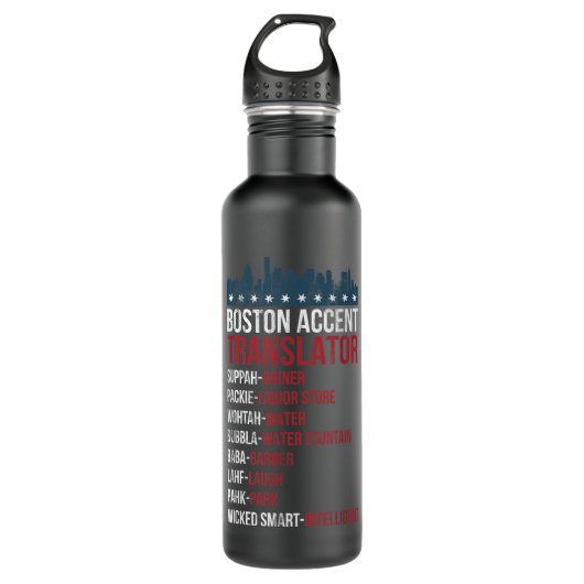 Boston Accent Translator voor het schaamteloze Bos Waterfles (Voorkant)