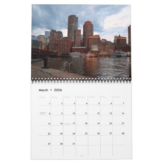 Boston Agenda Kalender (Mar 2026)