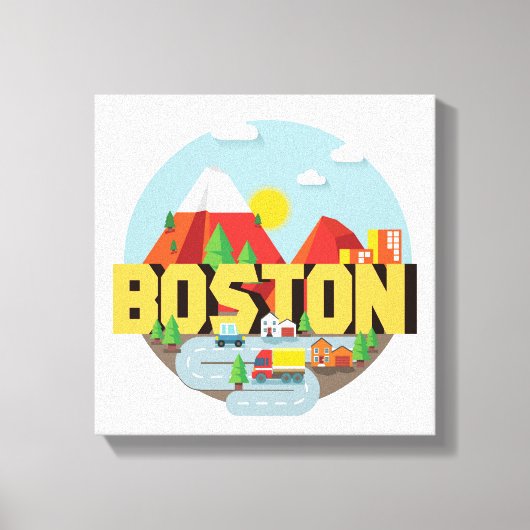 Boston als bestemming canvas afdruk (Voorkant)