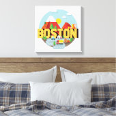 Boston als bestemming canvas afdruk (Insitu (Slaapkamer))