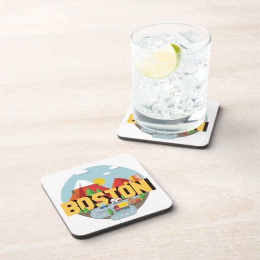 Boston als bestemming drankjes onderzetter (Rechterzijde)
