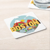 Boston als bestemming kartonnen onderzetters (Schuin)